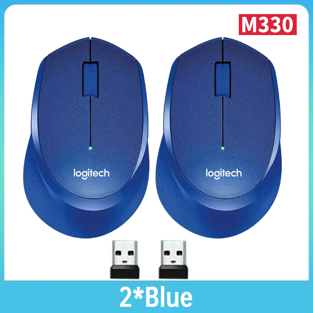 Logitech M330 Wireless Mouse 1/2pcs Gaming Mouse 2.4GHz 1000 DPI 3 Buttons Silent Optical Mice For Mac/PC Computer Laptop