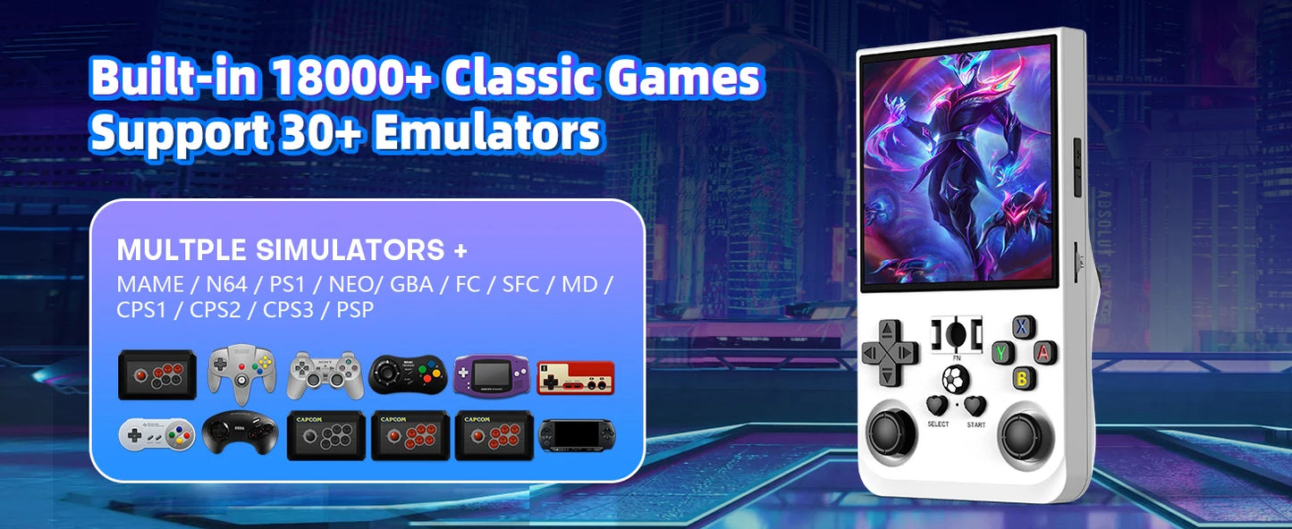 AISLPC R36MAX Retro Handheld Console - 64/128GB Lag-free Emulation 18000/21000+ Games 4.0" IPS Screen Ergonomic Contour Grips