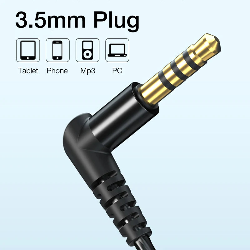 EARDECO Auriculares 3.5mm Wired Headphones Bass Wired Earphone Headphone Stereo Sport Headphone Headset with Mic Earphone Wire
