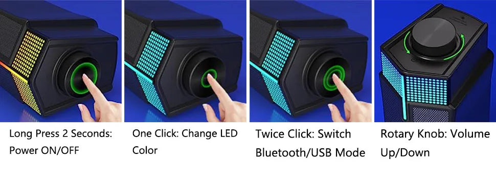 Jeecoo M20 Bluetooth Computer Speakers for PC Desktop Monitor, Wired USB-Powered,Combine/Separate to Customize Your Desk