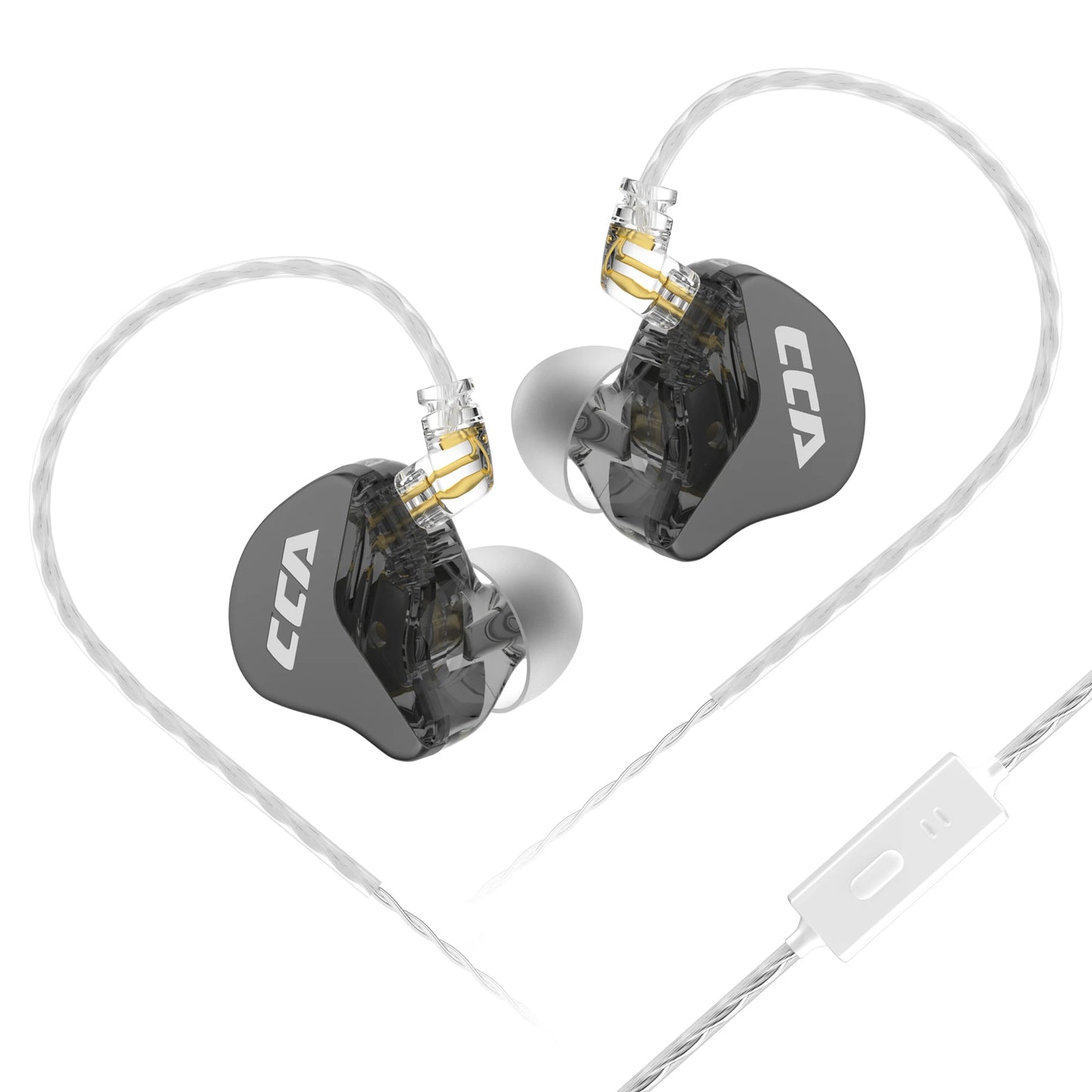 CCA CRA In Ear Headphones Ultra-Thin Diaphragm Dynamic Driver IEM Earphones Bass Wired Gaming Earbuds with Detachable Cable