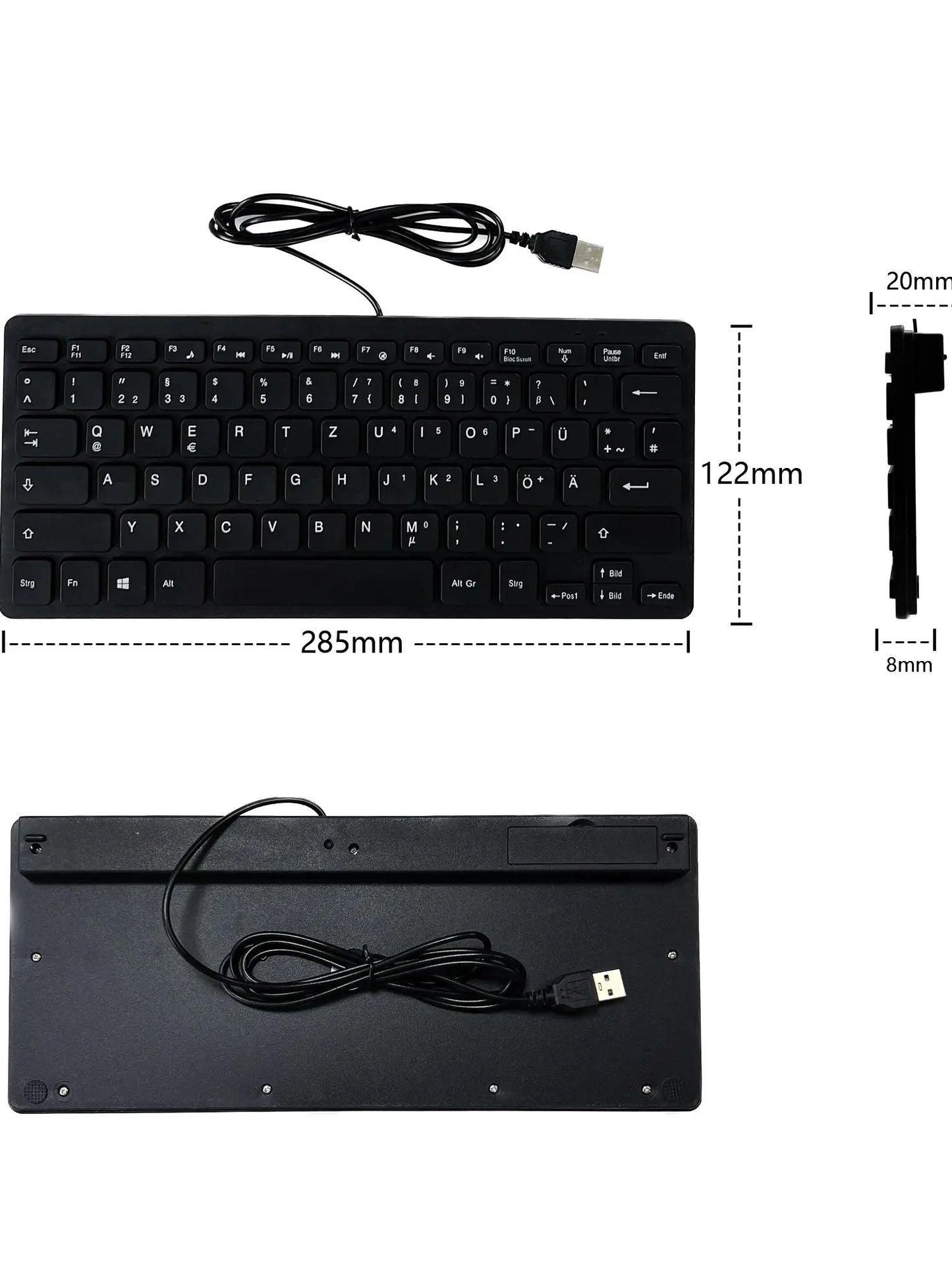Japanese German Russian French Spanish USB wired mini keyboard Language 78 Keys for Desktop Computer PC Laptop thin