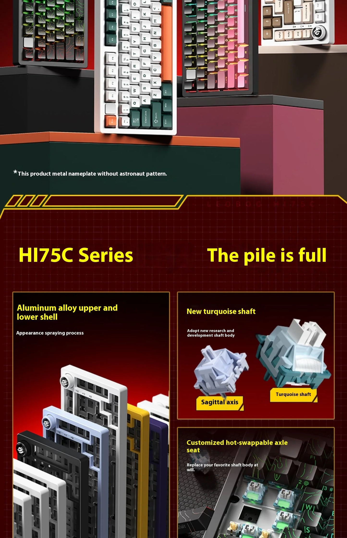LEOBOG Hi75C 3Mode/wired Mechanical Keyboard Kit RGB Keyboard Kits Gasket Gamer Aluminum Alloy Hot Swap Custom Gaming Keyboards