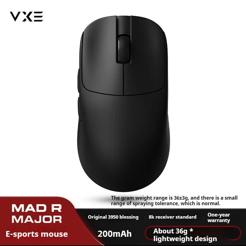 Atk Vxe Vgn Mad R Major Ultra-Lightweight Wireless Mouse Ergonomic Game Dual-Mode Esports Office Mouse Paw3395 Gift