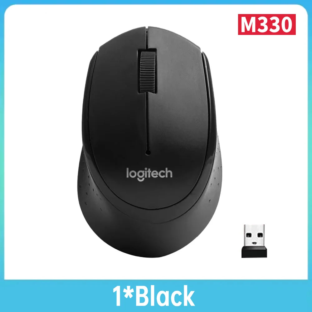 Logitech M330 Wireless Mouse 1/2pcs Gaming Mouse 2.4GHz 1000 DPI 3 Buttons Silent Optical Mice For Mac/PC Computer Laptop