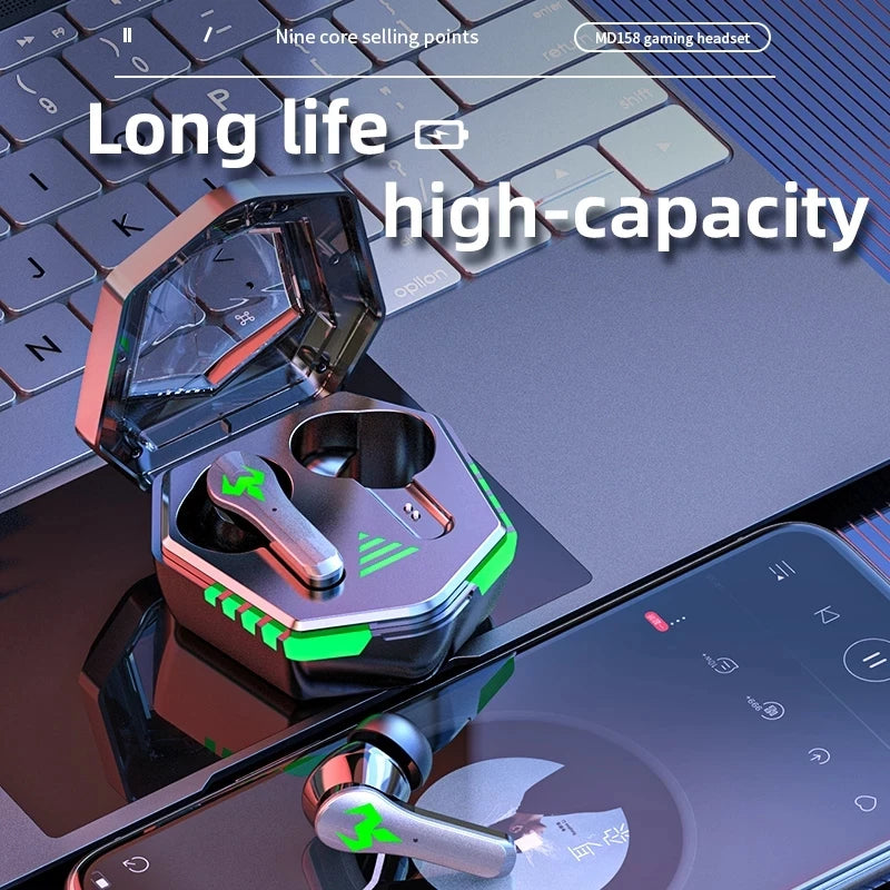N35 Wireless 5.2 Bluetooth TWS Earphones Sport Noise Reduction Headphones Touch Control Gaming In-Ear Earphones for Smartphone