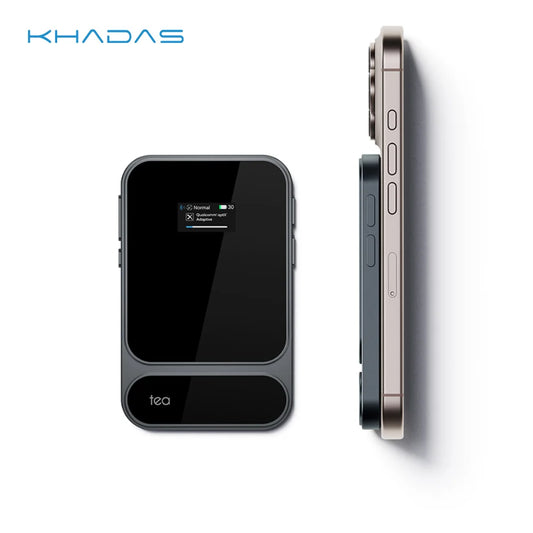 Khadas Tea Pro Portable Headphone Amp with Magnetic/0.95" Display/BT5.4/2100mAh/ESS ES9039Q2M, support PCM 768/DSD 512/3.5/4.44m