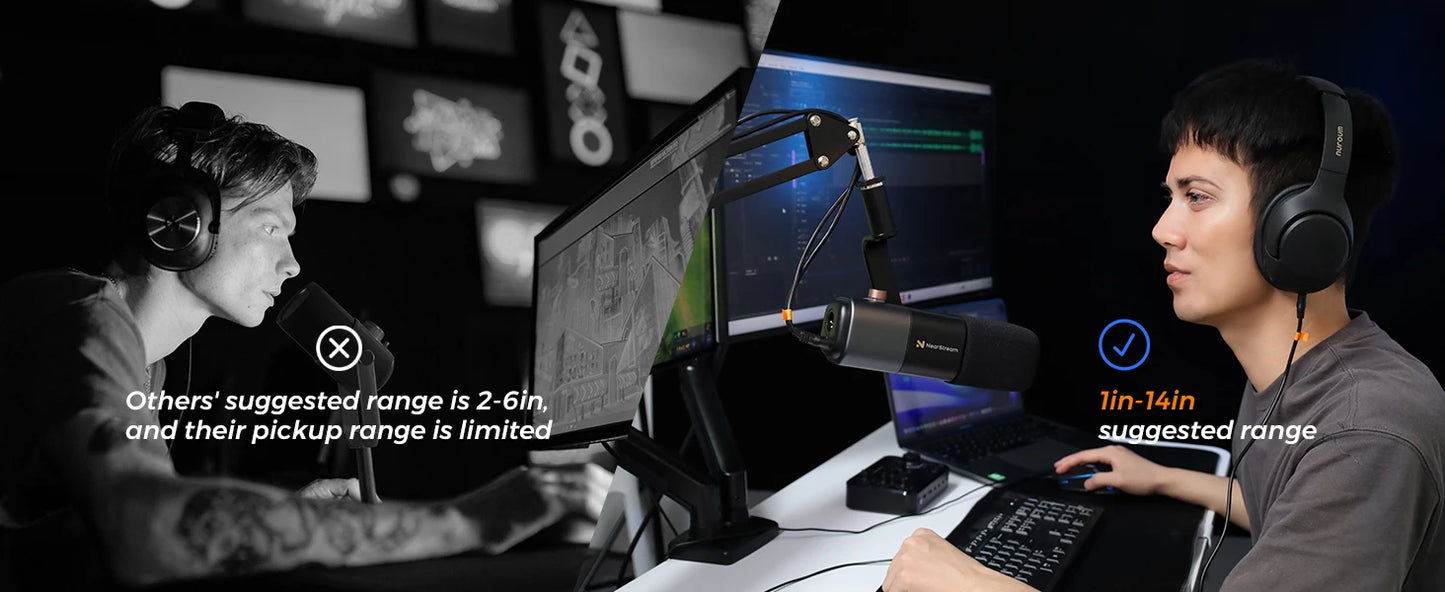 NearStream Professional pc Mic USB XLR Dynamic Microphone Boom Arm for Gaming Studio set Podcast Recording US Local Shipping