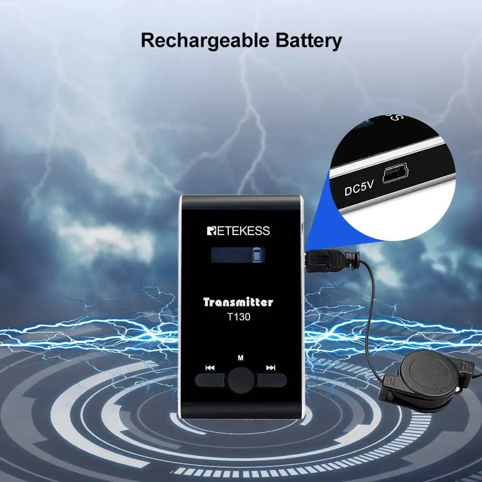 Retekess T130 T131 Wireless Tour Guide System Audio Tour Guide System Wireless Microphone Transmitter For Museums,Tourist Groups