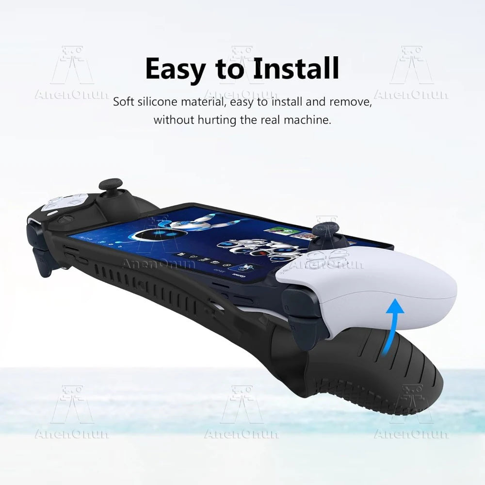 Silicone Case for PS Portal Full Cover Anti-fall Anti-scratch All-Round Protection Non-Slip Grip Durable Soft Shell Skin - Black