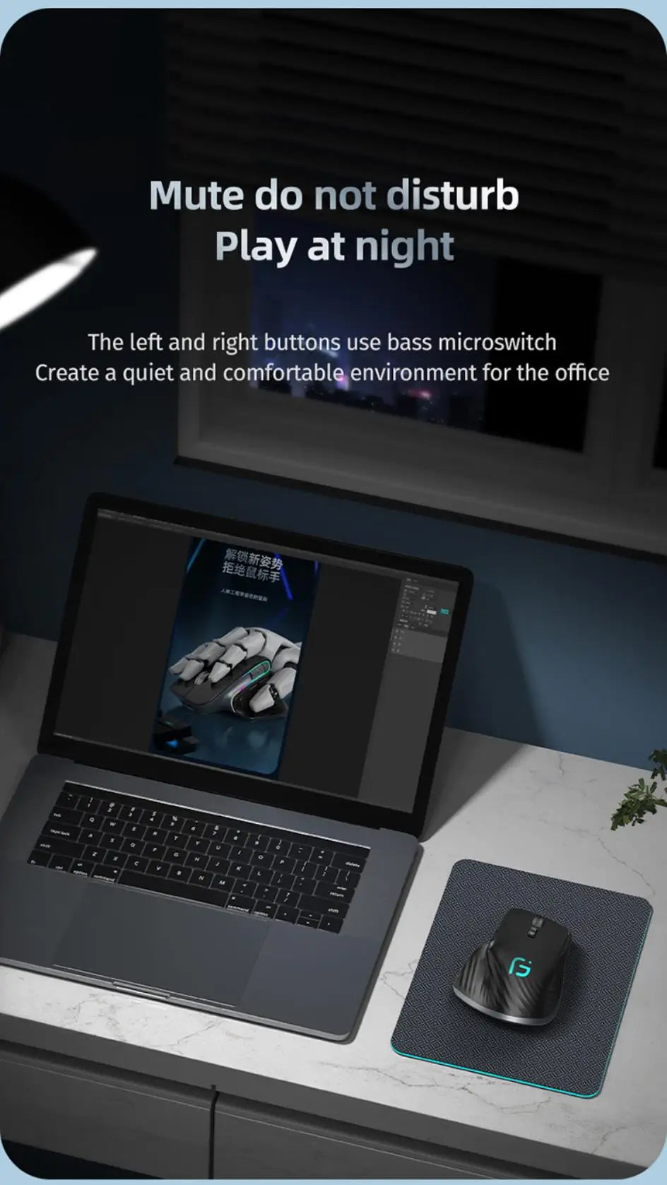 VICTSING M10 2.4G+Bluetooth wireless mouse Rechargeable office business 2.4G Wireless Ergonomic Mouse 4000DPI For PC Laptop