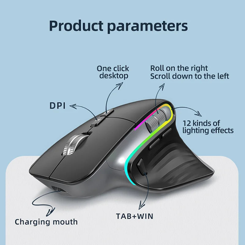 VICTSING M10 2.4G+Bluetooth wireless mouse Rechargeable office business 2.4G Wireless Ergonomic Mouse 4000DPI For PC Laptop