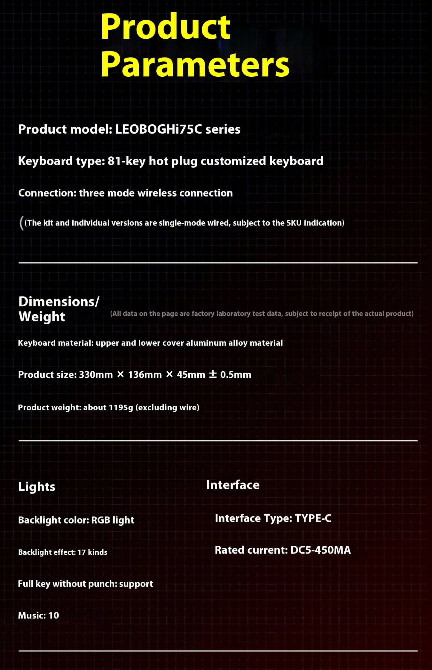 LEOBOG Hi75C 3Mode/wired Mechanical Keyboard Kit RGB Keyboard Kits Gasket Gamer Aluminum Alloy Hot Swap Custom Gaming Keyboards