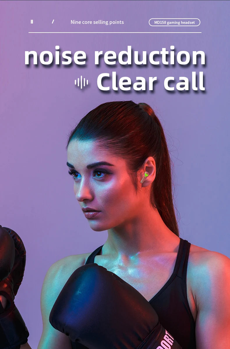 N35 Wireless 5.2 Bluetooth TWS Earphones Sport Noise Reduction Headphones Touch Control Gaming In-Ear Earphones for Smartphone