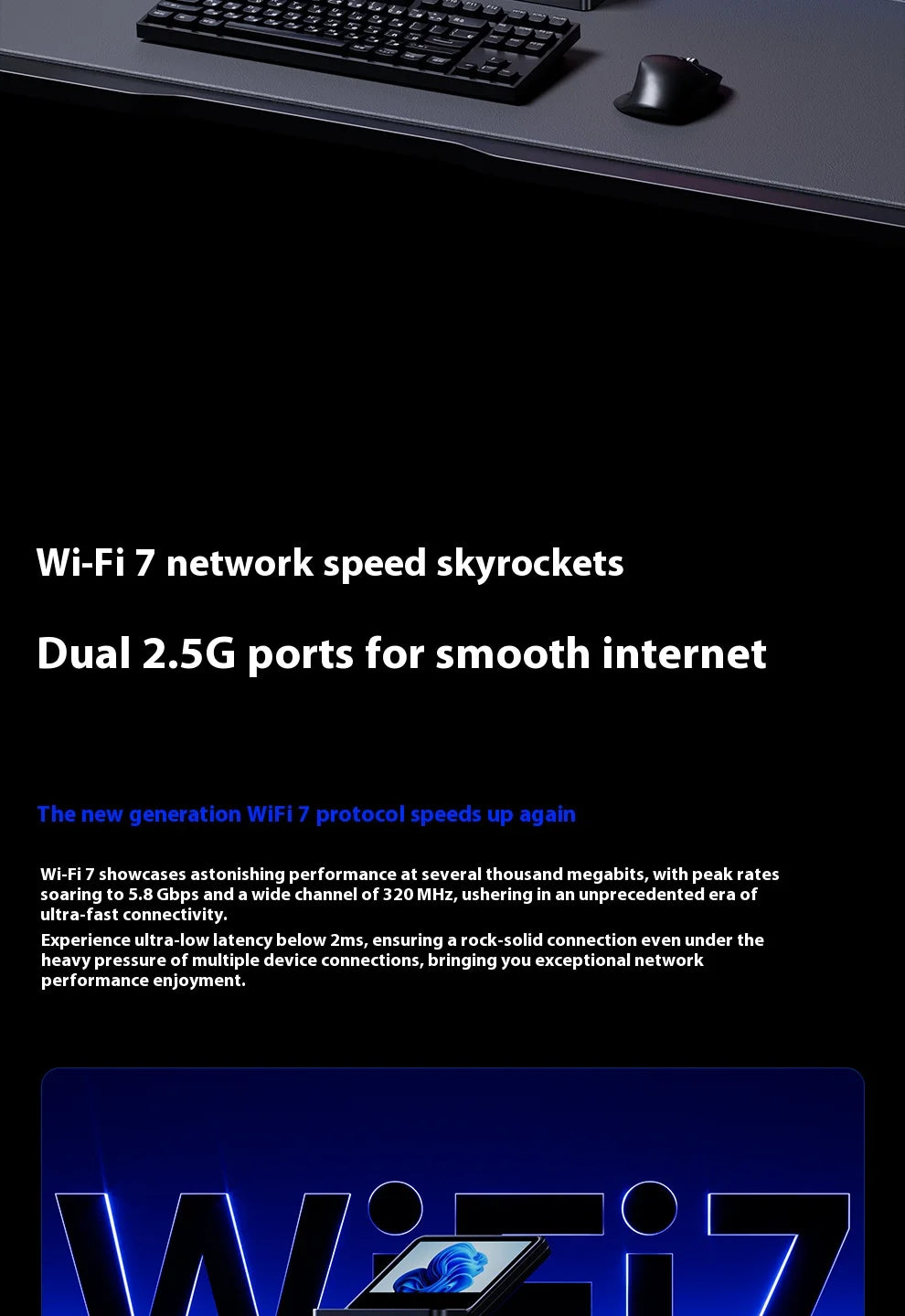 AOOSTAR G-FLIP Intel Core Ultra 5 155H Mini PC Windows 11 DDR5 Dual Channel NVMe M.2 SSD WIFI7 Desktop Office Gaming Computer