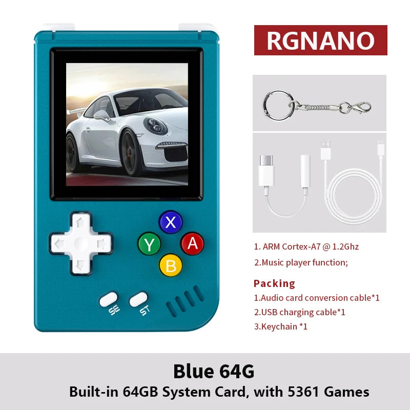 ANBERNIC RG Nano Pocket Retro Handheld Game Console Metal Shell 1.54" IPS Screen Linux 1050mAh Classic Game Player Hi-fi Speaker