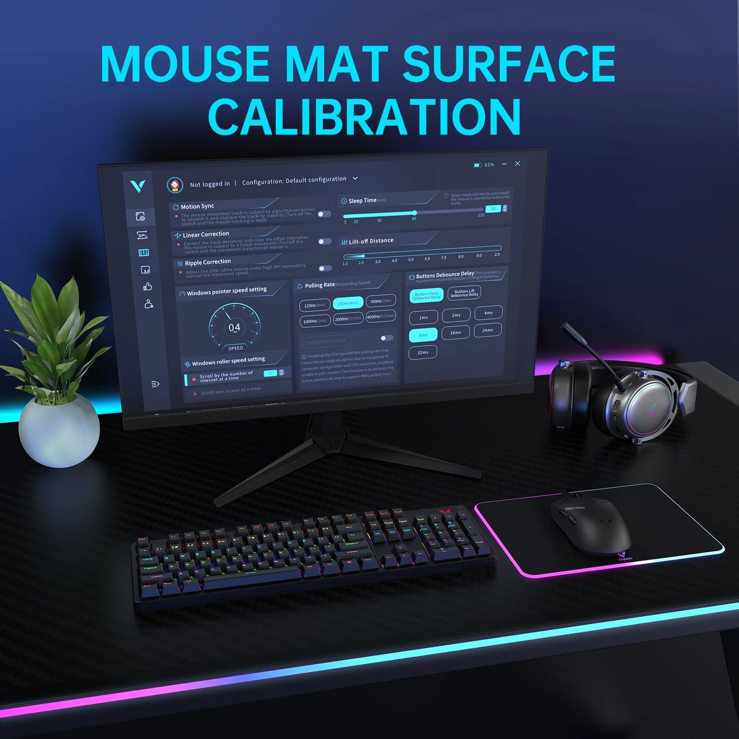 Rapoo VT1PRO/VT1PRO MAX/VT1Air MAX Wireless Gaming Mouse 8KHz Polling Rate 26000 DPI Optical Sensor for Small/Medium Size Hands
