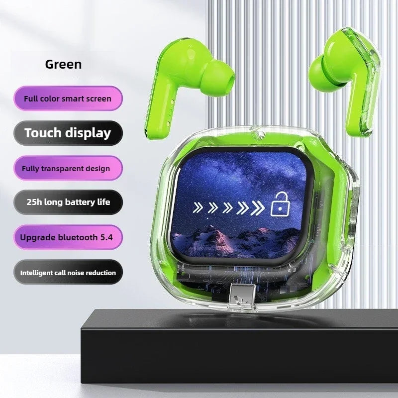 Wireless Bluetooth-compatible Earphones Intelligent Touch Color LCD Screen TWS Earbuds HIFI Noise Reduction Stereo Earphones